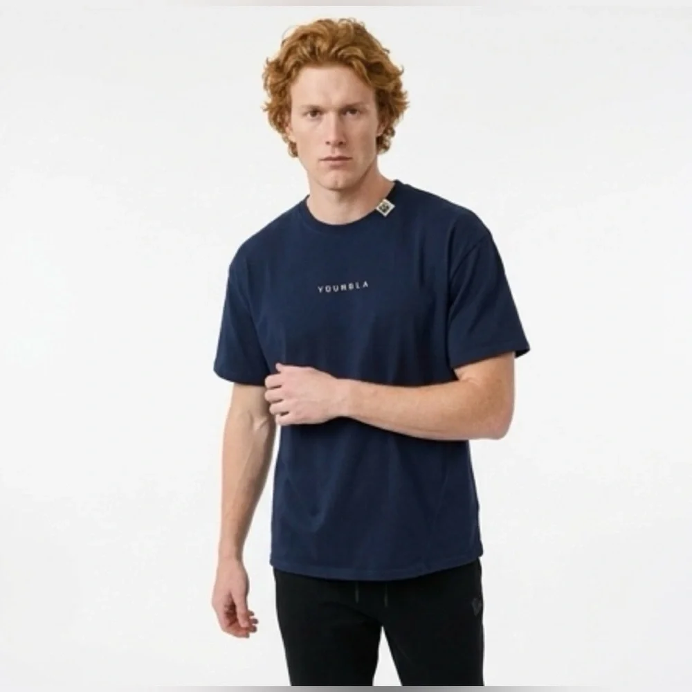 YoungLA Dark Blue Short Sleeve Tee - Picture 1 of 5